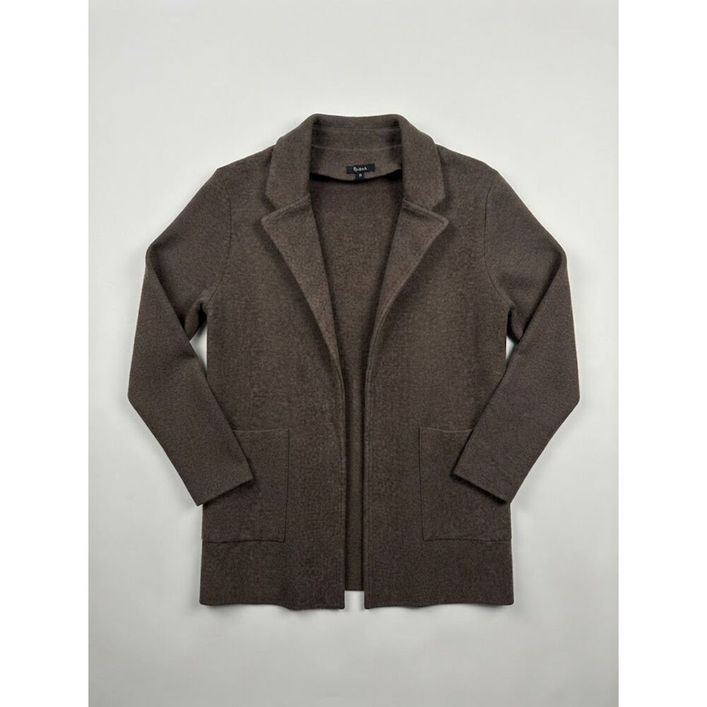 Quince 100% Organic Cotton Knit Blazer Brown Medium